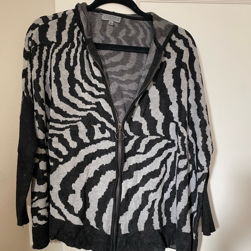 Oversized zebra print sweater